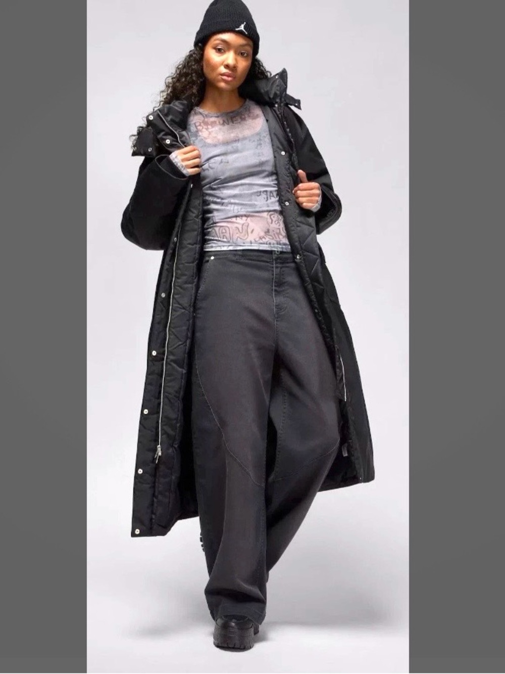 Jordan Therma Fit Down Black Parka Coat Long Puffer Jacket Oversize Unisex NWT L